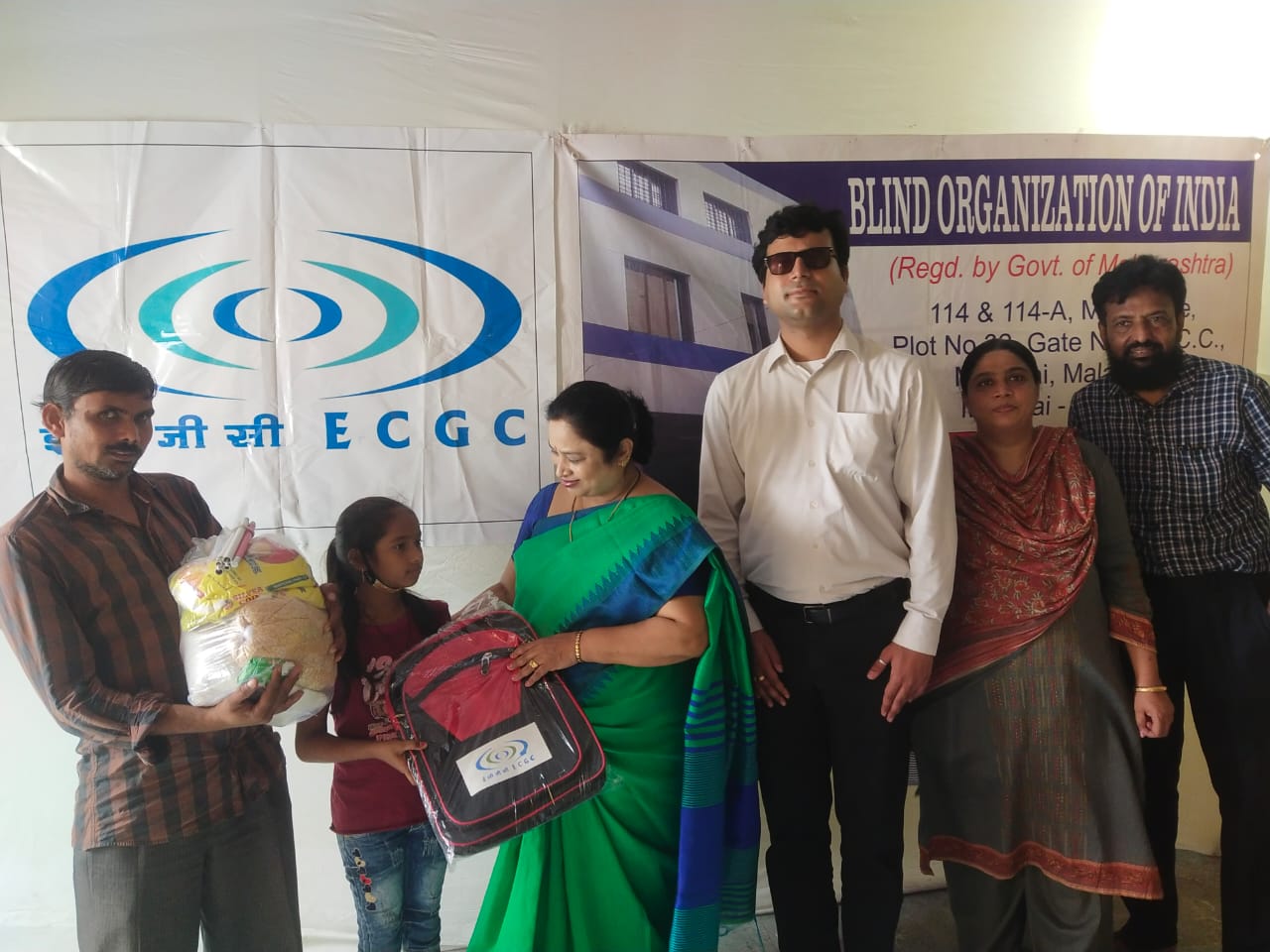 Image for ECGC Ltd donated ₹23,35,343 to a blind welfare organization under its CSR initiative.