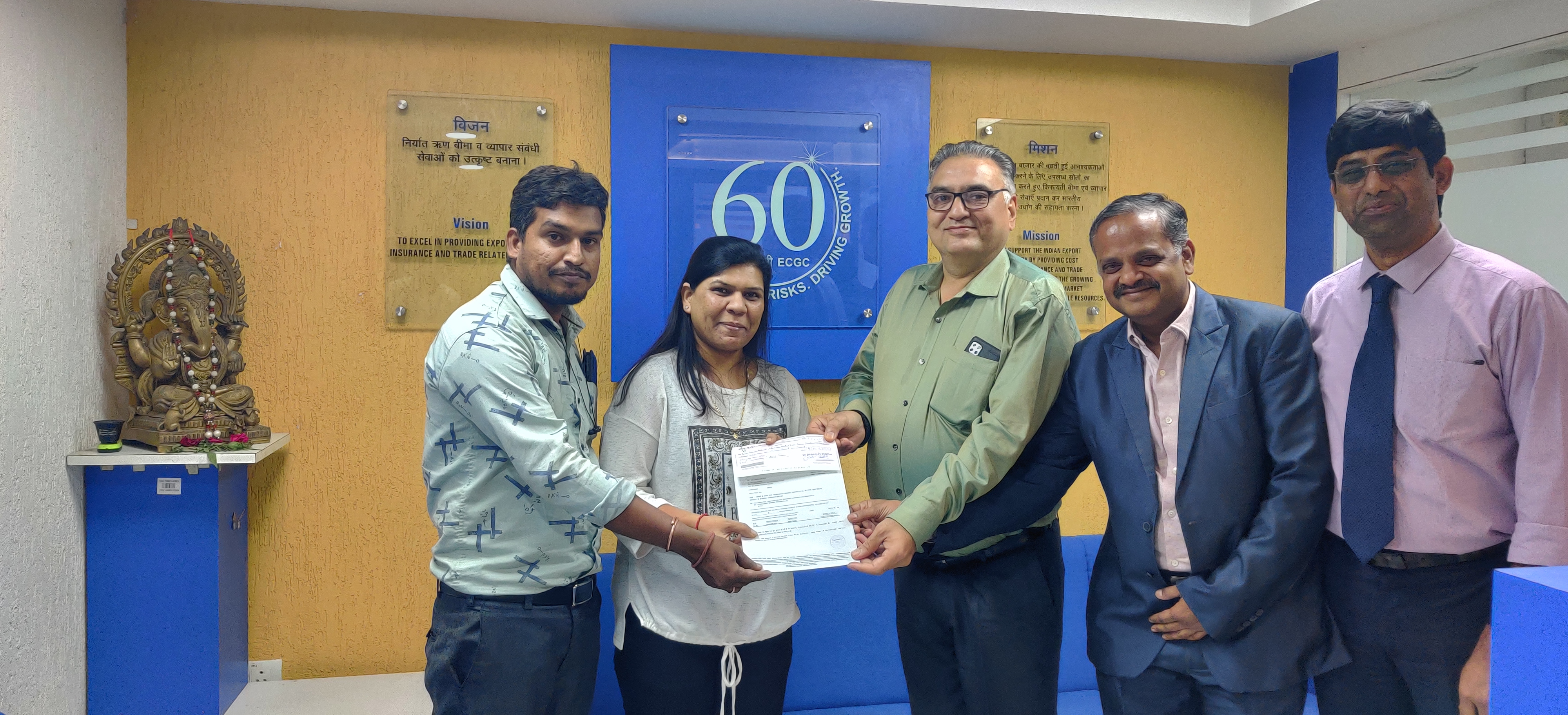 Image for Claim paid to Policyholder M/s. Saujanya Exports, Ahmedabad by Ahmedabad Branch.