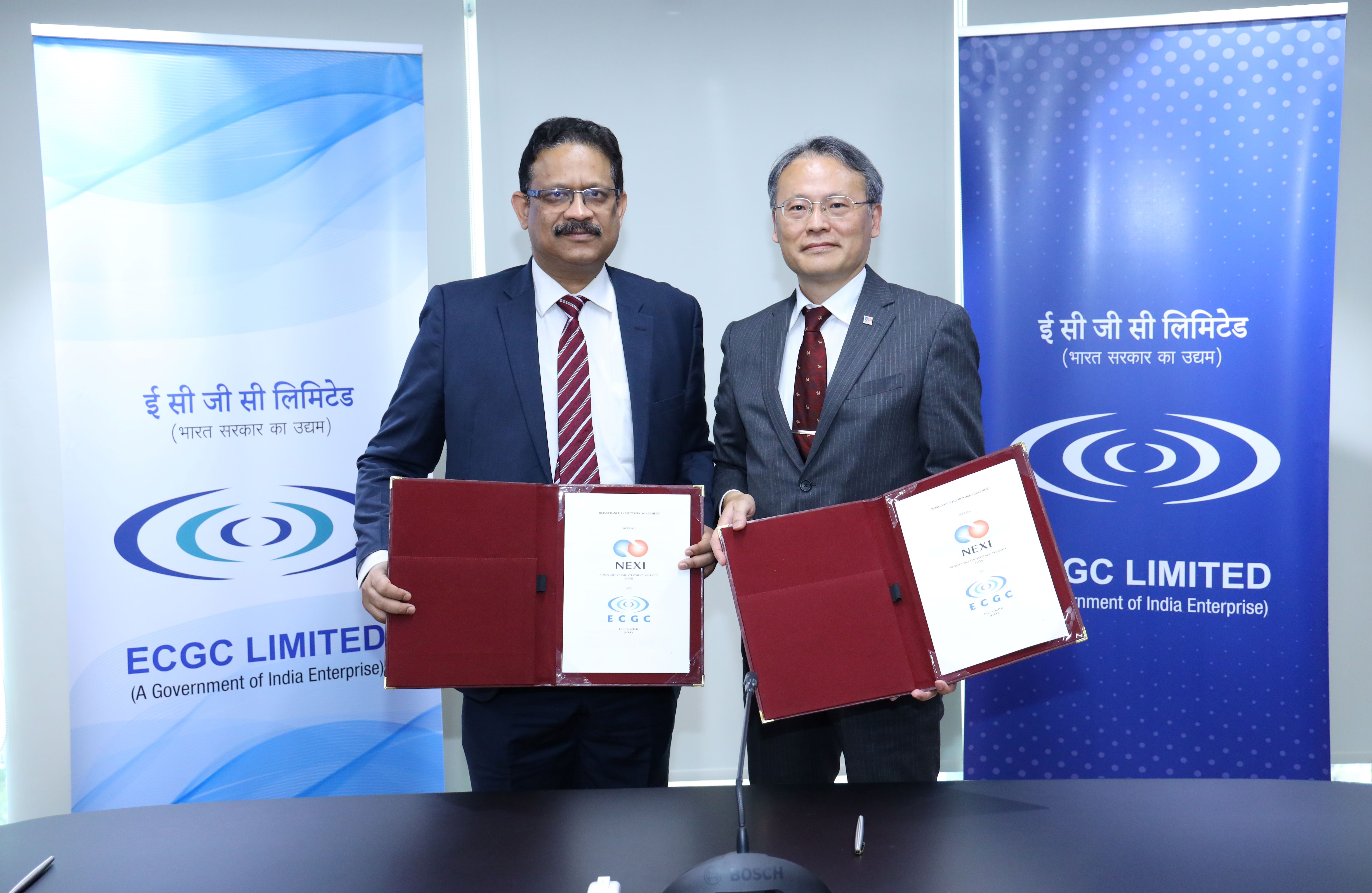 Image for ECGC signs a Reinsurance Framework Agreement with NEXI, Japan in a bilateral meeting on 29th March 2024.